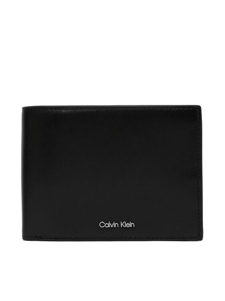 Calvin Klein Portfel Raised Ew Trifold LV04D1228G Czarny. Czarne portfele CALVIN KLEIN, bez wzorów, ze skóry. Za 369.99 zł.