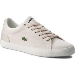 Sneakersy LACOSTE - Lerond 218 1 Cam 7-35CAM007583J Wht/Nat. Brązowe buty sportowe casual marki LACOSTE, z materiału. W wyprzedaży za 259.00 zł.