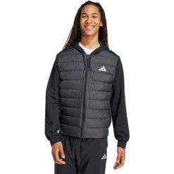 Kurtka męska adidas Essentials Climawarm Hybrid Down Hooded. Czarne kurtki Adidas, m, bez wzorów, z materiału, z kapturem. Za 398.99 zł.