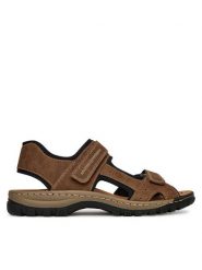 Rieker Sandały 25084-24 Brązowy. Brązowe sandały Rieker, z materiału, bez zapięcia. Za 319.99 zł.