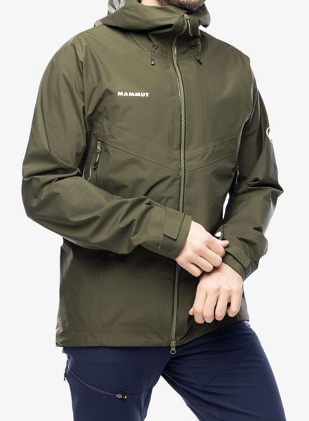 Kurtka z membraną męska Mammut Crater IV HS Hooded Jacket. Zielone kurtki Mammut, na zimę, l, bez wzorów, z gore-texu, bez kaptura. Za 1,738.30 zł.