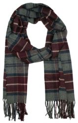 Szalik z Frędzlami, Miękki, Popielato-Bordowy w Kratkę, Firmy V.Fraas -Cashmink- Męski. Czerwone szaliki V. Fraas, bez wzorów, z materiału. Za 59.00 zł.