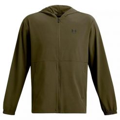 Kurtka przeciwwiatrowa Under Armour. Zielone kurtki Under Armour, s, bez wzorów, z materiału, z kapturem. Za 349.45 zł.