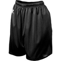 Spodnie sportowe - Mężczyźni - Spodenki z siatki nylonowej (czarne). Czarne krótkie spodenki sportowe RUSSEL ATHLETIC, l, bez wzorów, z meshu. Za 181.95 zł.