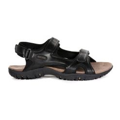 Sandały trekkingowe męskie Haris. Czarne sandały Regatta, bez zapięcia. W wyprzedaży za 159.99 zł.