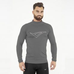 Termiczna koszulka treningowa IRONBOY LONG. Szare bielizna termoaktywna Legea, m, bez wzorów, bez ramiączek. Za 72.00 zł.