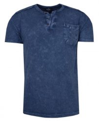 Koszulka Granatowa Bawełniana z Guzikami V-neck, Męska, z Nadrukiem, Krótki Rękaw. Niebieskie bluzki z długim rękawem Red Way, m, bez wzorów, z bawełny, bez kołnierzyka, bez ramiączek. Za 125.00 zł.