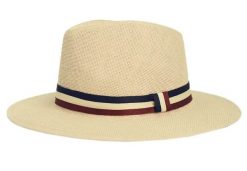 Męski Kapelusz Letni (Styl PANAMA) - Wakacyjny - Pako Jeans - Trójkolorowa Tasiemka. Żółte kapelusze Pako Jeans, bez wzorów, z jeansu, klasyczne. Za 49.00 zł.