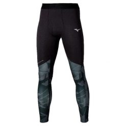 Legginsy Mizuno Virtual. Czarne legginsy długie sportowe Mizuno, l, bez wzorów, z materiału, do biegania. Za 323.25 zł.