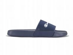 Klapki męskie na basen Champion Slide granatowe. Niebieskie klapki Champion, z materiału. Za 78.99 zł.