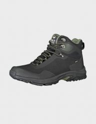 Buty trekkingowe męskie Halti Fara Mid 2 DX. Czarne buty turystyczne WHISTLER, bez wzorów, z gumy, za kostkę, bez zapięcia, trekkingowe. Za 411.99 zł.