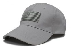 Czapka z Daszkiem, Szara, Flaga Ameryki, USA z Regulacją Rozmiaru, Bawełniana. Szare czapki z daszkiem Pako Jeans, na lato, bez wzorów, z bawełny. Za 39.00 zł.