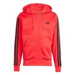 Kurtka z dresu adidas Essentials 3-Stripes. Czarne kurtki Adidas, na zimę, xl, bez wzorów, z dresówki, z kapturem. Za 239.00 zł.
