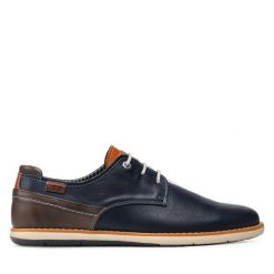 Półbuty Pikolinos. Niebieskie eleganckie półbuty Pikolinos, bez wzorów, bez obcasa, bez zapięcia. Za 419.99 zł.