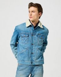 WRANGLER MESKA KURTKA JENSOWA 124MJ SHERPA SAGE WASH 112357271. Kurtki Wrangler, m, bez wzorów, bez kaptura. Za 289.99 zł.