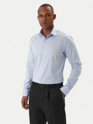 Calvin Klein Koszula LV019EU128 Błękitny Slim Fit. Niebieskie koszule CALVIN KLEIN, m, bez wzorów, z bawełny, bez kołnierzyka, bez ramiączek. Za 369.99 zł.