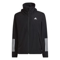 BSC 3-Stripes RAIN.RDY Jacket. Czarne kurtki przeciwdeszczowe Adidas, m, bez wzorów, z materiału, bez kaptura. Za 543.75 zł.