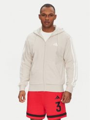 Adidas Bluza Essentials 3-Stripes JE6340 Beżowy Regular Fit. Brązowe bluzy Adidas, m, bez wzorów, z bawełny, bez kaptura. Za 189.99 zł.