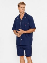 Polo Ralph Lauren Piżama 714899503004 Granatowy Regular Fit. Niebieskie piżamy Polo Ralph Lauren, m, bez wzorów, z bawełny, bez ramiączek. Za 409.99 zł.