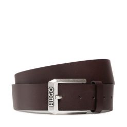 Pasek Męski HUGO. Brązowe paski Hugo, bez wzorów. Za 279.99 zł.