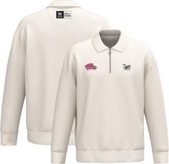 Bluza z zamkiem 1/4 – Polo – Organiczna – Dla dorosłych (Biała). Białe bluzy z kapturem SURF MONKEY, l, z aplikacjami, z bawełny, bez kaptura. Za 349.95 zł.