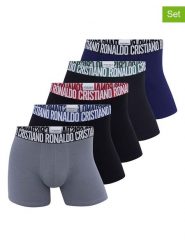 CR7 Bokserki (5 par) w kolorze granatowym, szarym i czarnym rozmiar: XXL. Czarne bokserki CR7, xxl, bez wzorów. Za 100.99 zł.
