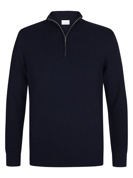 PROFUOMO Sweter w kolorze granatowym rozmiar: XXL. Niebieskie swetry nierozpinane PROFUOMO, xxl, bez wzorów, z bawełny, bez kołnierzyka, bez ramiączek. Za 186.95 zł.