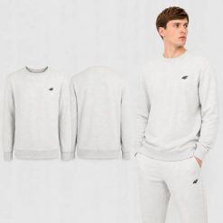 BLUZA MĘSKA DRESOWA 4F BEZ KAPTURA NIEROZPINANA S M2549 KOLOR SZARY. Szare bluzy z kapturem 4F, l, bez wzorów, z bawełny, bez kaptura. Za 95.95 zł.