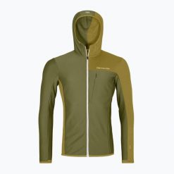 Bluza męska ORTOVOX Fleece Light Grid Hooded. Zielone bluzy ORTOVOX, na zimę, m, bez wzorów, bez kaptura. Za 759.99 zł.