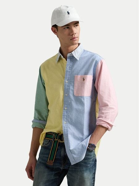 Polo Ralph Lauren Koszula 710928919001 Kolorowy Custom Fit. Koszule Polo Ralph Lauren, m, bez wzorów, z bawełny, bez kołnierzyka, bez ramiączek. Za 679.99 zł.