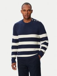 Tommy Hilfiger Sweter Breton MW0MW43502 Granatowy Regular Fit. Niebieskie swetry rozpinane Tommy Hilfiger, m, bez wzorów, z bawełny, bez kołnierzyka, bez ramiączek. Za 849.99 zł.
