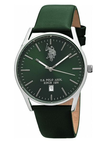 U.S. Polo Assn. Zegarek kwarcowy w kolorze srebrno-zielonym rozmiar: onesize. Zielone, analogowe zegarki U.S. Polo Assn., metalowe. Za 189.29 zł.