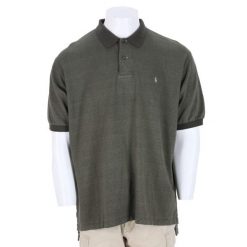 Męska koszulka polo z krótkim rękawem khaki. Zielone koszulki polo RALPH LAUREN, m, bez wzorów, bez kołnierzyka, bez ramiączek, na golfa. Za 127.76 zł.