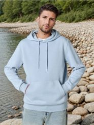 Bluza - błękitny. Niebieskie bluzy z kapturem Sinsay, l, bez wzorów, z kapturem. Za 39.99 zł.