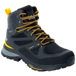 Buty trekkingowe męskie Jack Wolfskin Force Striker Texapore Mid. Czarne buty trekkingowe Jack Wolfskin, bez wzorów, z gumy, za kostkę, bez zapięcia, trekkingowe. Za 703.00 zł.