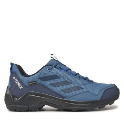 Trekkingi adidas. Niebieskie buty trekkingowe Adidas, bez wzorów, z gore-texu, bez zapięcia. Za 399.99 zł.
