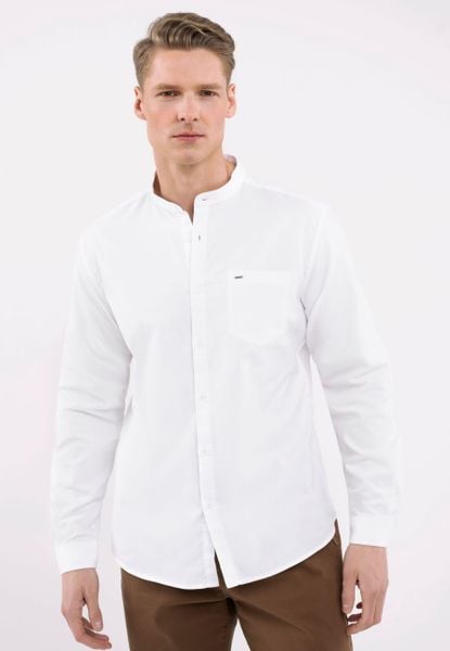 Koszula ze stójką, Slim Fit, K-LANGE. Białe koszule Volcano, l, bez wzorów, z bawełny, bez kołnierzyka, bez ramiączek. Za 149.99 zł.