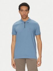 BOSS Polo Passerzip 50537507 Błękitny Slim Fit. Niebieskie koszulki polo Boss, l, bez wzorów, z bawełny, bez kołnierzyka, bez ramiączek. Za 259.99 zł.