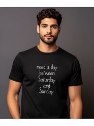 WOOOP Koszulka "Need a day between saturday and sunday" w kolorze czarnym rozmiar: XXL. Czarne bezrękawniki Wooop, xxl, bez wzorów, z bawełny, bez kołnierzyka, bez ramiączek. Za 56.99 zł.