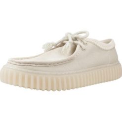 Buty CLARKS TORHILL LO Beżowy. Brązowe buty trekkingowe Clarks, bez wzorów, z tkaniny, bez zapięcia. Za 430.99 zł.