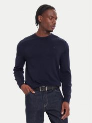 Calvin Klein Sweter LV04LB305G Granatowy Regular Fit. Niebieskie swetry rozpinane CALVIN KLEIN, m, bez wzorów, z wełny, bez kołnierzyka, bez ramiączek. Za 519.99 zł.