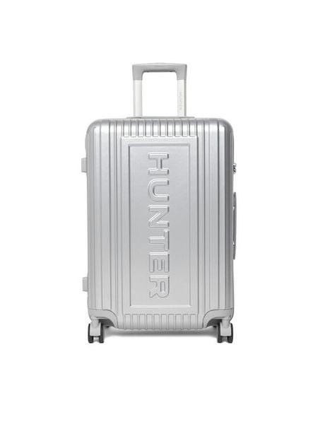 Hunter Walizka średnia CEO-HUNTER-M-002-08-SILVER Srebrny. Szare walizki Hunter, bez wzorów, z tworzywa sztucznego, średnie. Za 359.99 zł.