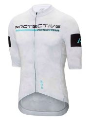 Protective Koszulka kolarska "Factory Team" w kolorze kremowym rozmiar: XXL. Brązowe t-shirty sportowe Protective, bez wzorów, bez ramiączek, rowerowe. Za 175.67 zł.