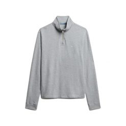 Sweter z prążkowanego materiału z zamkiem na szyi Superdry. Szare swetry nierozpinane Superdry, na zimę, m, bez wzorów, prążkowane, bez kołnierzyka, bez ramiączek. Za 284.00 zł.