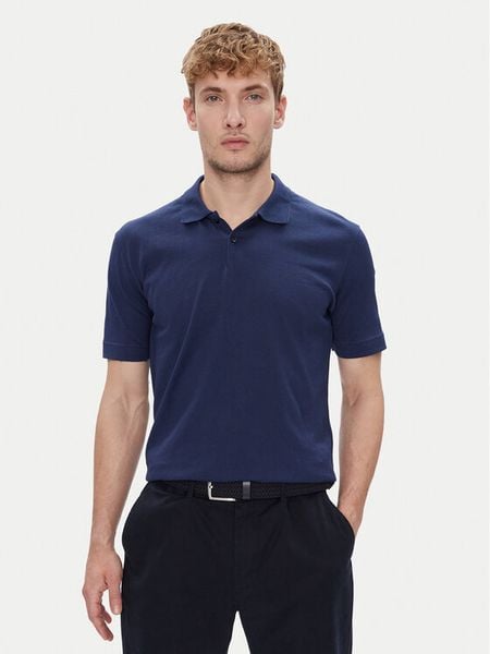 Marc O'Polo Polo 526 2144 53004 Granatowy Regular Fit. Niebieskie koszulki polo Marc O'Polo, m, bez wzorów, z bawełny, bez kołnierzyka, bez ramiączek. Za 229.99 zł.