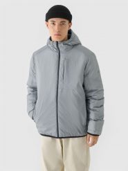 4F Kurtka puchowa dwustronna Primaloft Thermoplume męska - szara 3XL. Szare kurtki 4F, na zimę, m, bez wzorów, z dzianiny, z kapturem. W wyprzedaży za 199.99 zł.