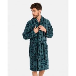 Szlafrok męski polarowy L746307- M długi zielony jodełka. Zielone szlafroki Massana Homewear, l, bez wzorów, z polaru, bez ramiączek, długie, bez kaptura. Za 334.00 zł.