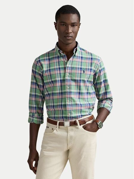 Polo Ralph Lauren Koszula 710922273007 Kolorowy Custom Fit. Koszule Polo Ralph Lauren, m, bez wzorów, z bawełny, bez kołnierzyka, bez ramiączek. Za 702.99 zł.