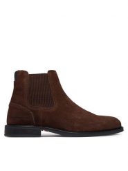Tommy Hilfiger Sztyblety Corporate Dressy Suede Chelsea FM0FM05953 Brązowy. Brązowe botki sznurowane Tommy Hilfiger, bez wzorów, ze skóry, bez obcasa, bez zapięcia. Za 649.99 zł.