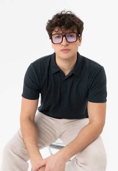 T-shirt polo z fakturą O-LARIX. Koszulki polo sportowe Volcano, l, bez wzorów, z bawełny, bez kołnierzyka, bez ramiączek. Za 99.99 zł.